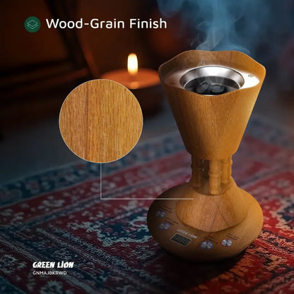 Green Lion Majlis Electric Bakhour Burner - Wooden