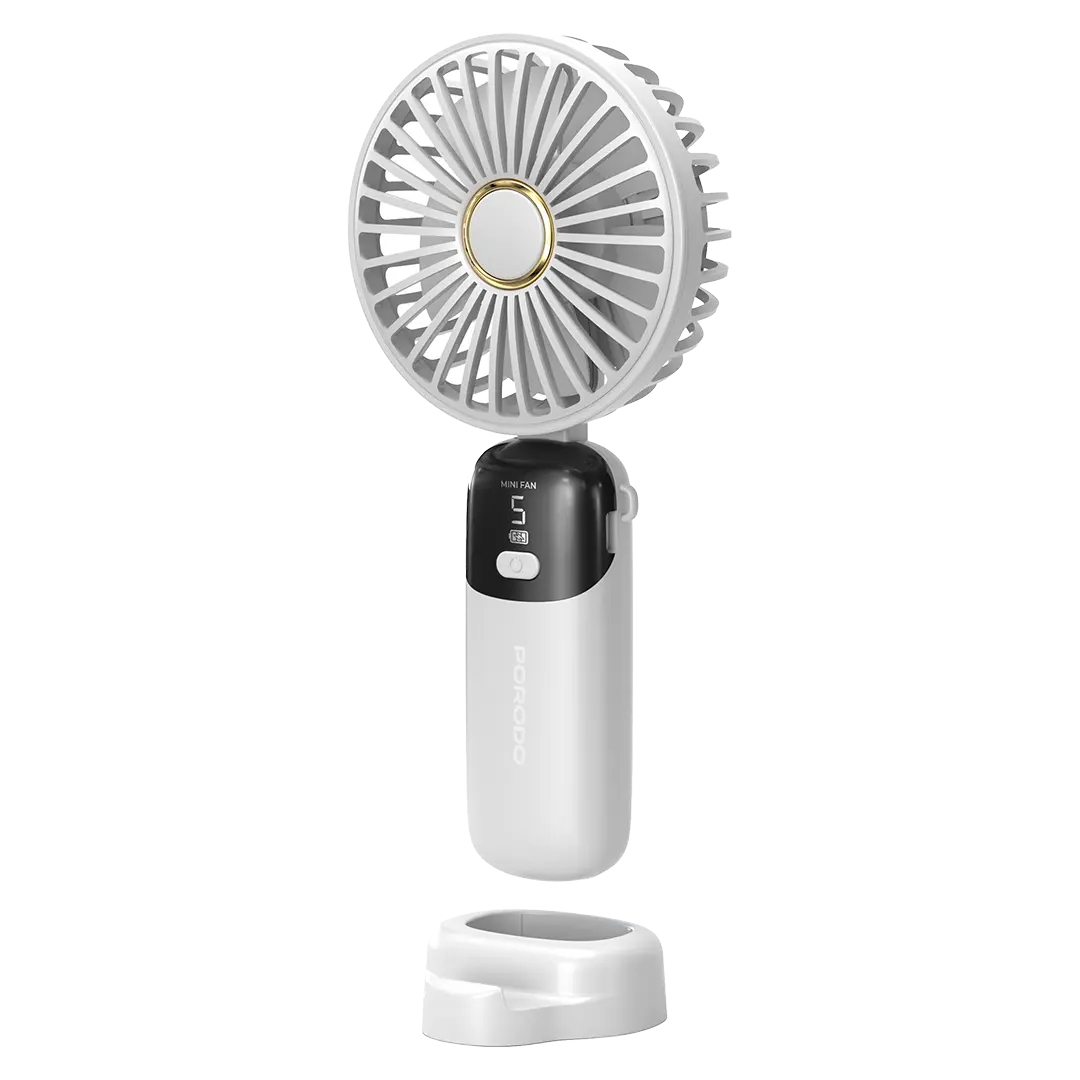 Porodo Lifestyle Chillo Flex Portable Handheld Fan with 5 Adjustable Speed Levels