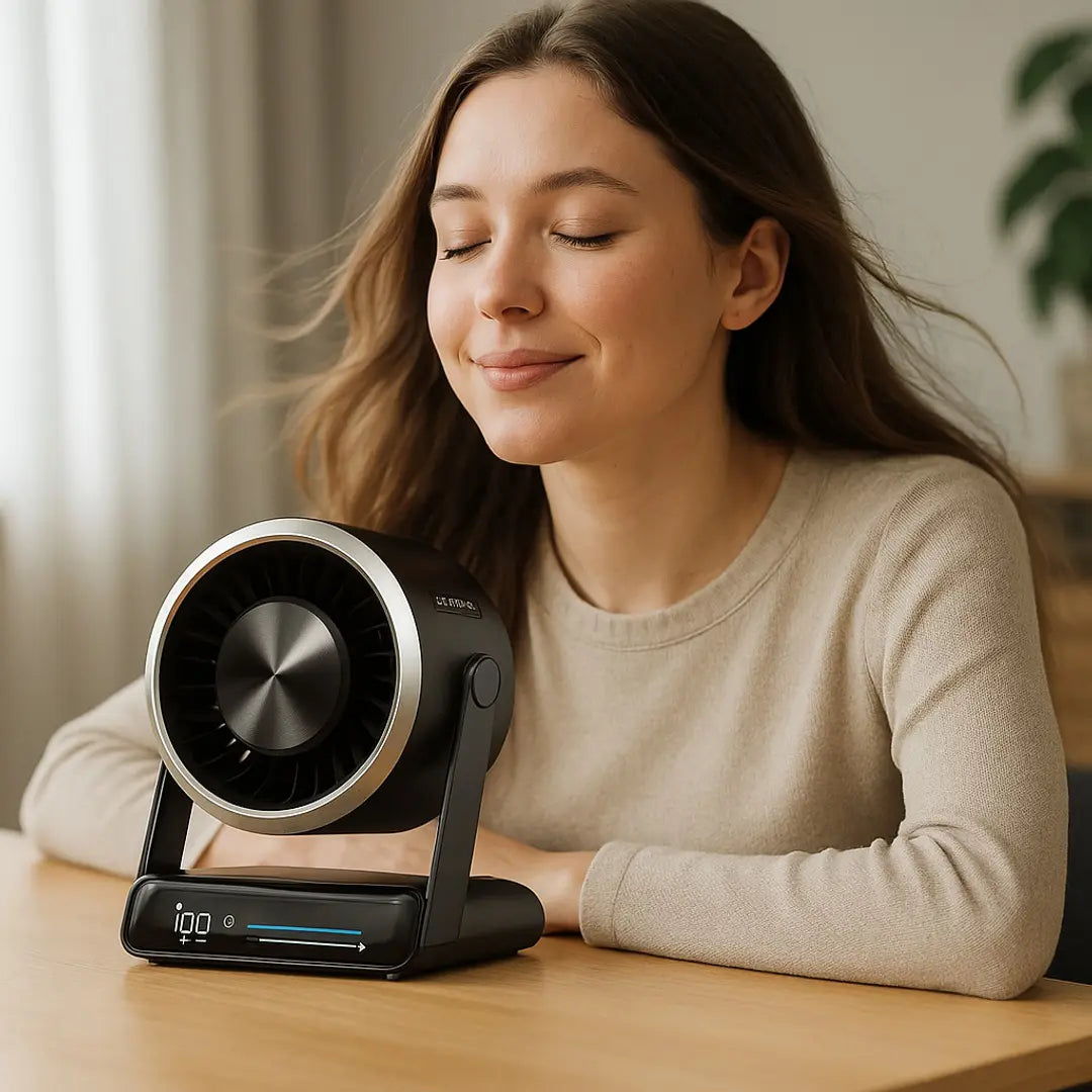 Porodo Lifestyle Chillo Core Desktop Fan with LED Display - Black