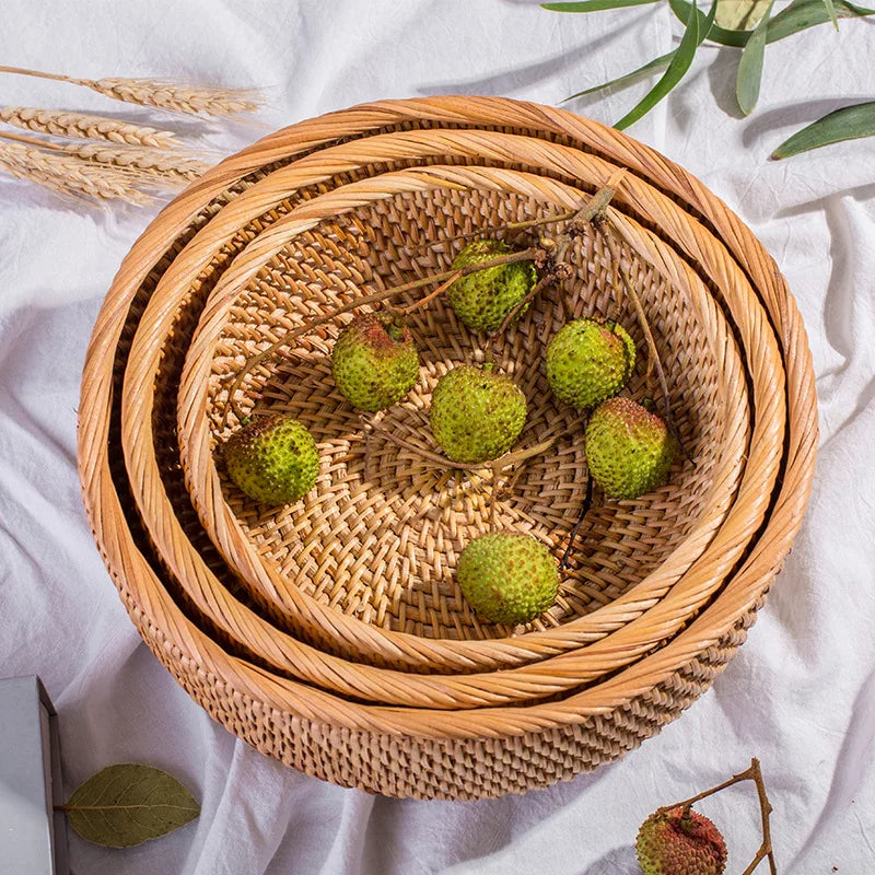 HEMU-Round Rattan Woven Basket