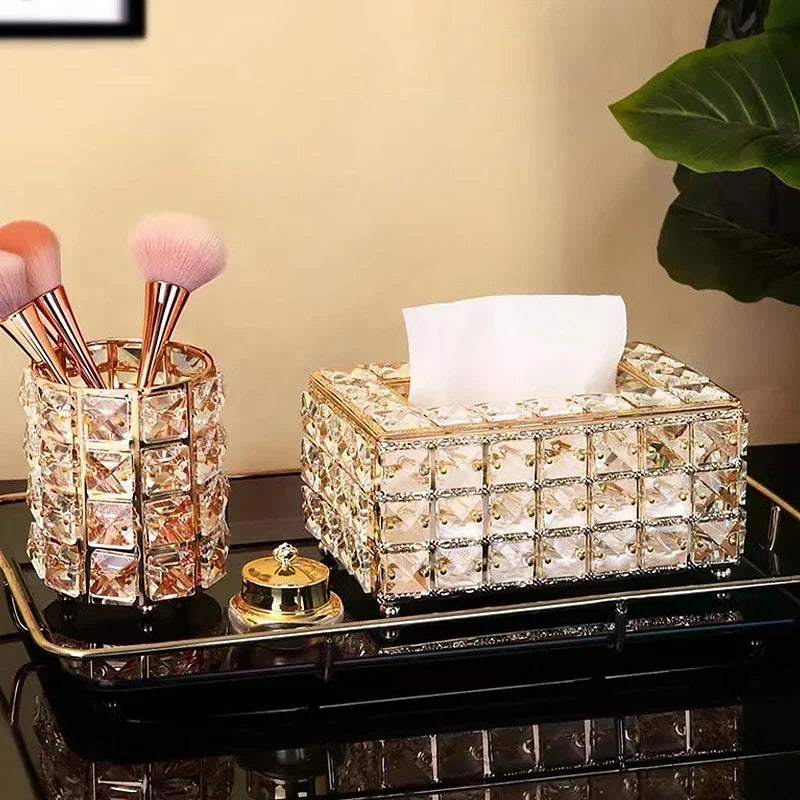 1pcs Clear Tissue Box Decorative Tissue Holder for Living Room Coffee Table Desktop Home Decor Organizer