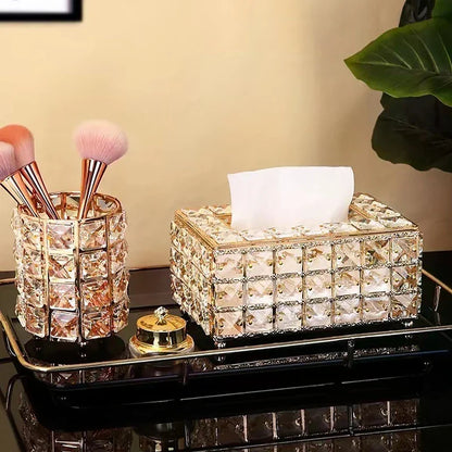 1pcs Clear Tissue Box Decorative Tissue Holder for Living Room Coffee Table Desktop Home Decor Organizer