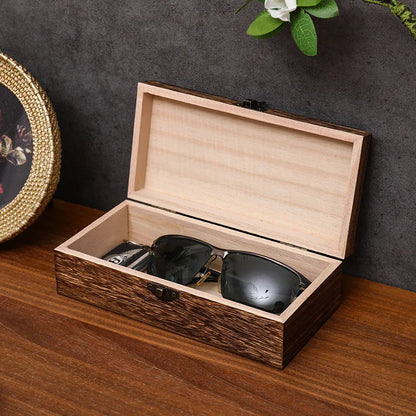 Antique Style Wooden Carbonization Gift Box Rectangular Burnt Wood Hairpin Storage Home Decor Organizer for Jewelry Keepsakes