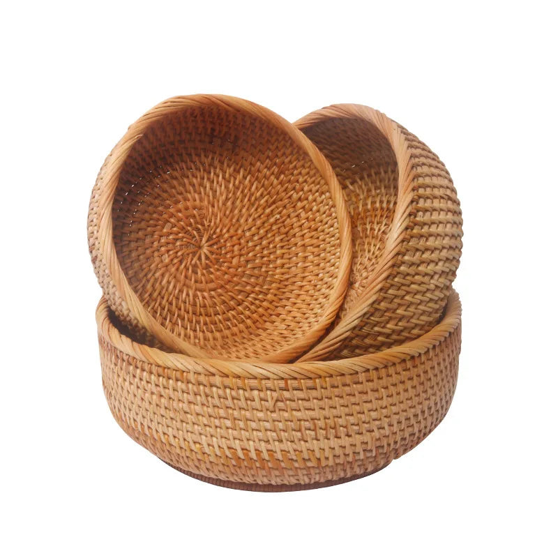 HEMU-Round Rattan Woven Basket