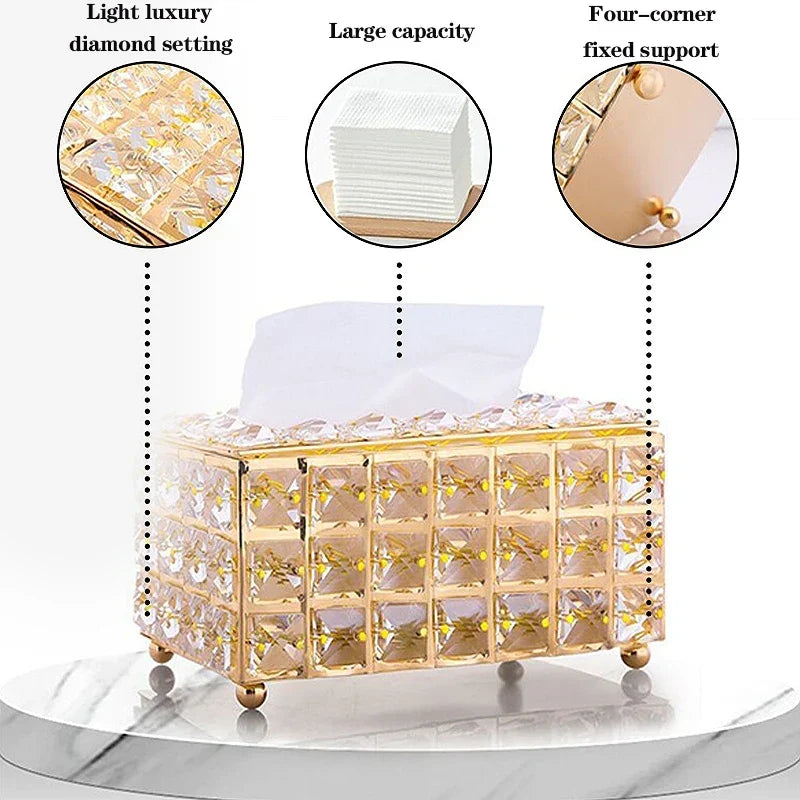 1pcs Clear Tissue Box Decorative Tissue Holder for Living Room Coffee Table Desktop Home Decor Organizer