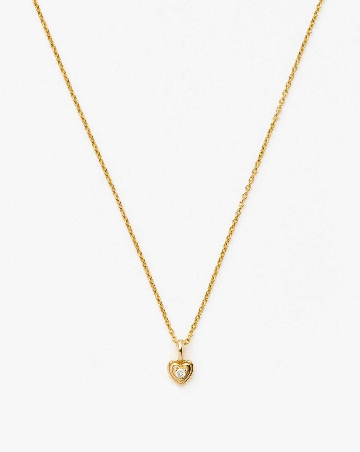 Solid Gold Diamond Heart Mini Pendant Necklace | 14ct solid Gold/Diamond