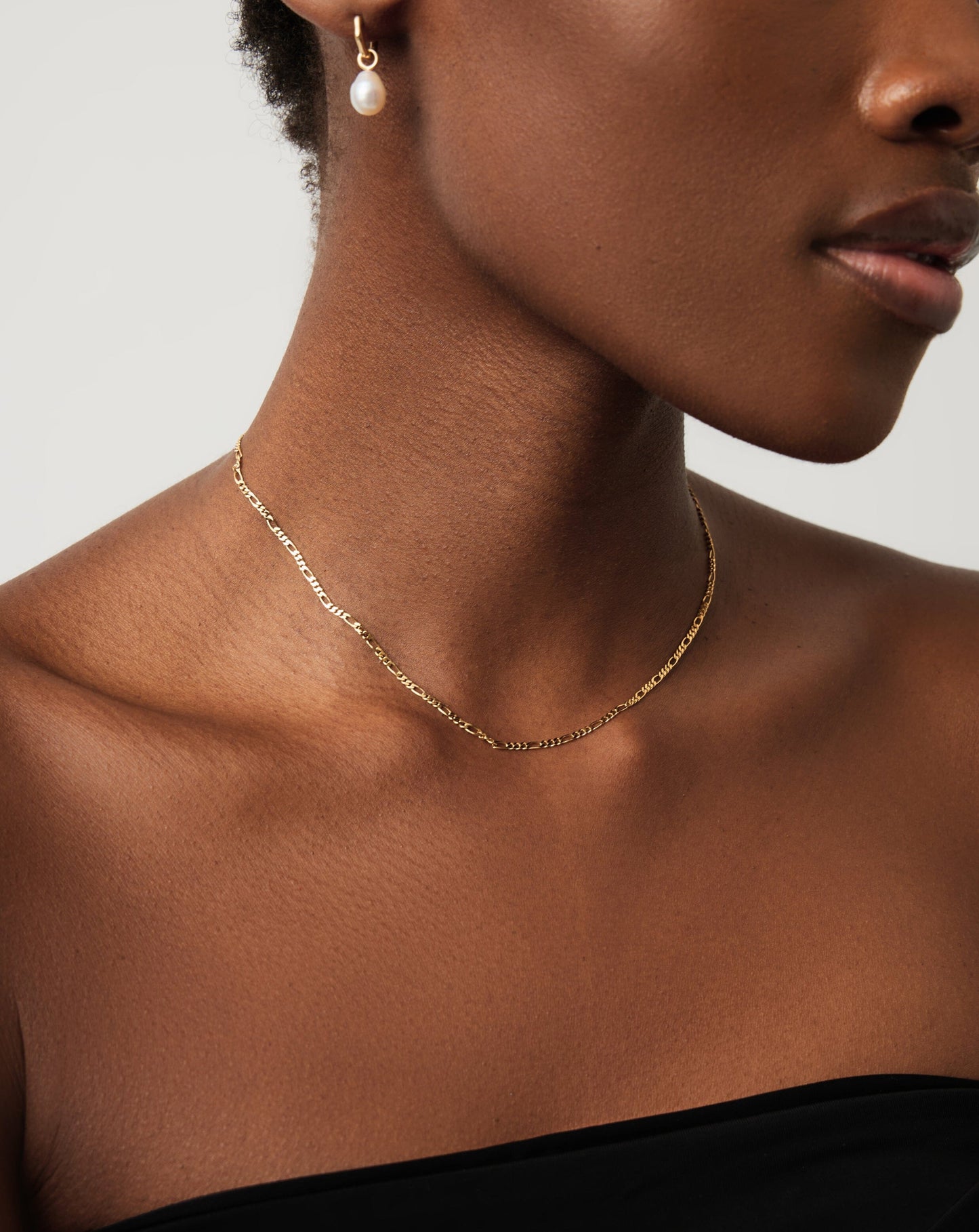 Solid Gold Figaro Chain Necklace