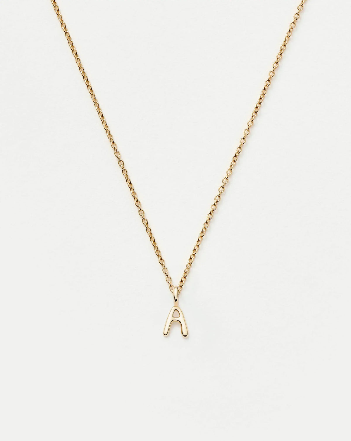 Solid Gold Initial Mini Pendant Necklace - A | 14ct Solid Gold