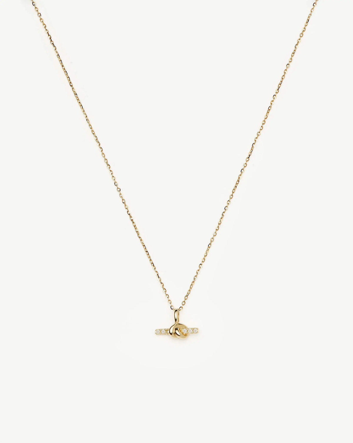 Lucy Williams Solid Gold Diamond T-Bar Pendant Necklace | 14ct Solid Gold/Lab Grown Diamond